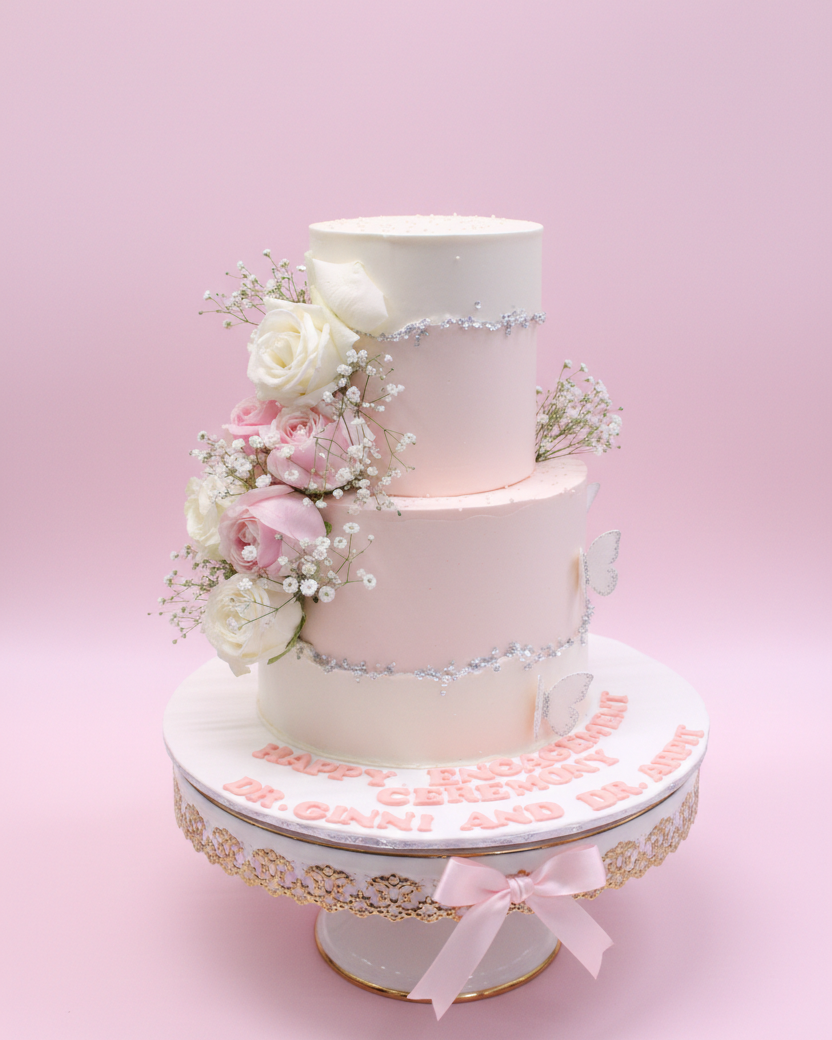 Blush Floral Elegance Cake