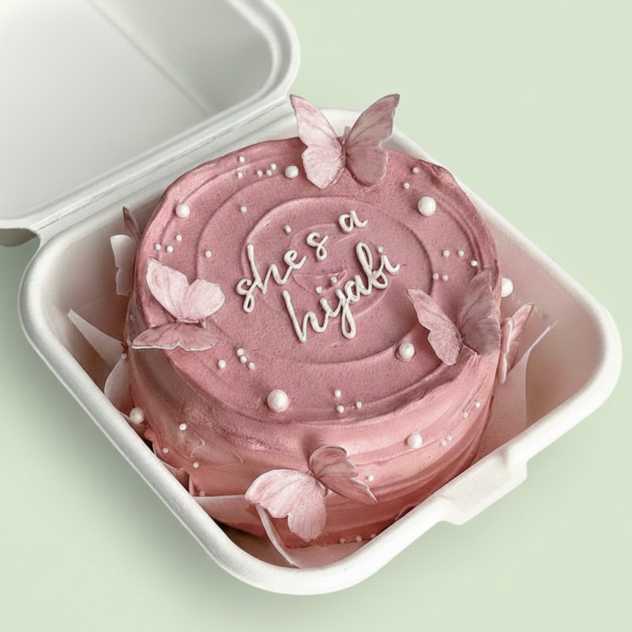 Rosy Swirl Celebration Bento Cake