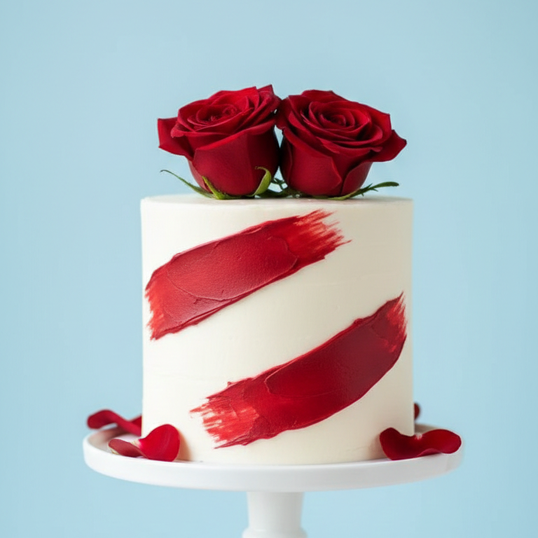 Rose Ribbon Romance Cake