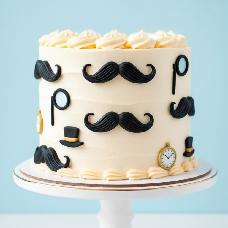 Mustache Charm Cake