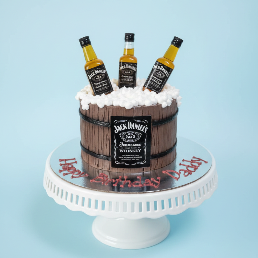 Whiskey Barrel Celebration Cake