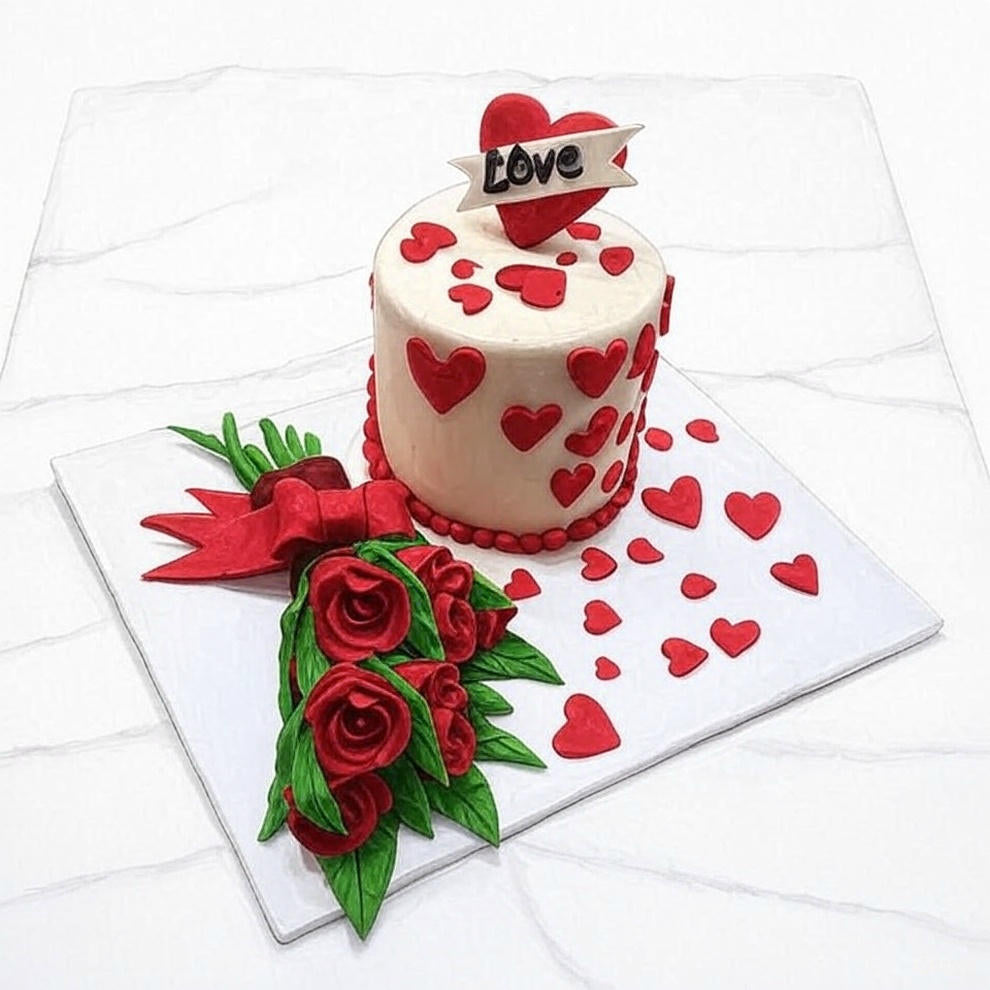 Bouquet with Roses Cake