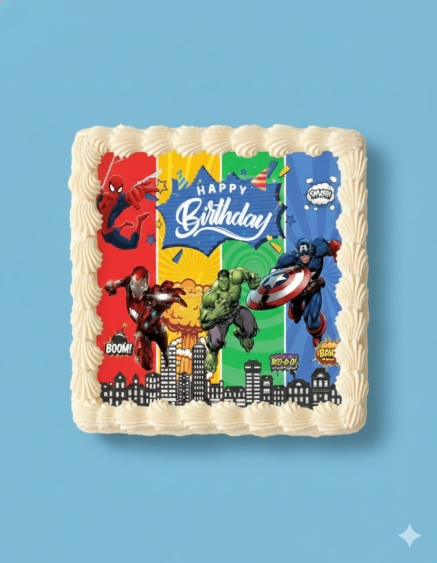 Comic Hero Block Cake