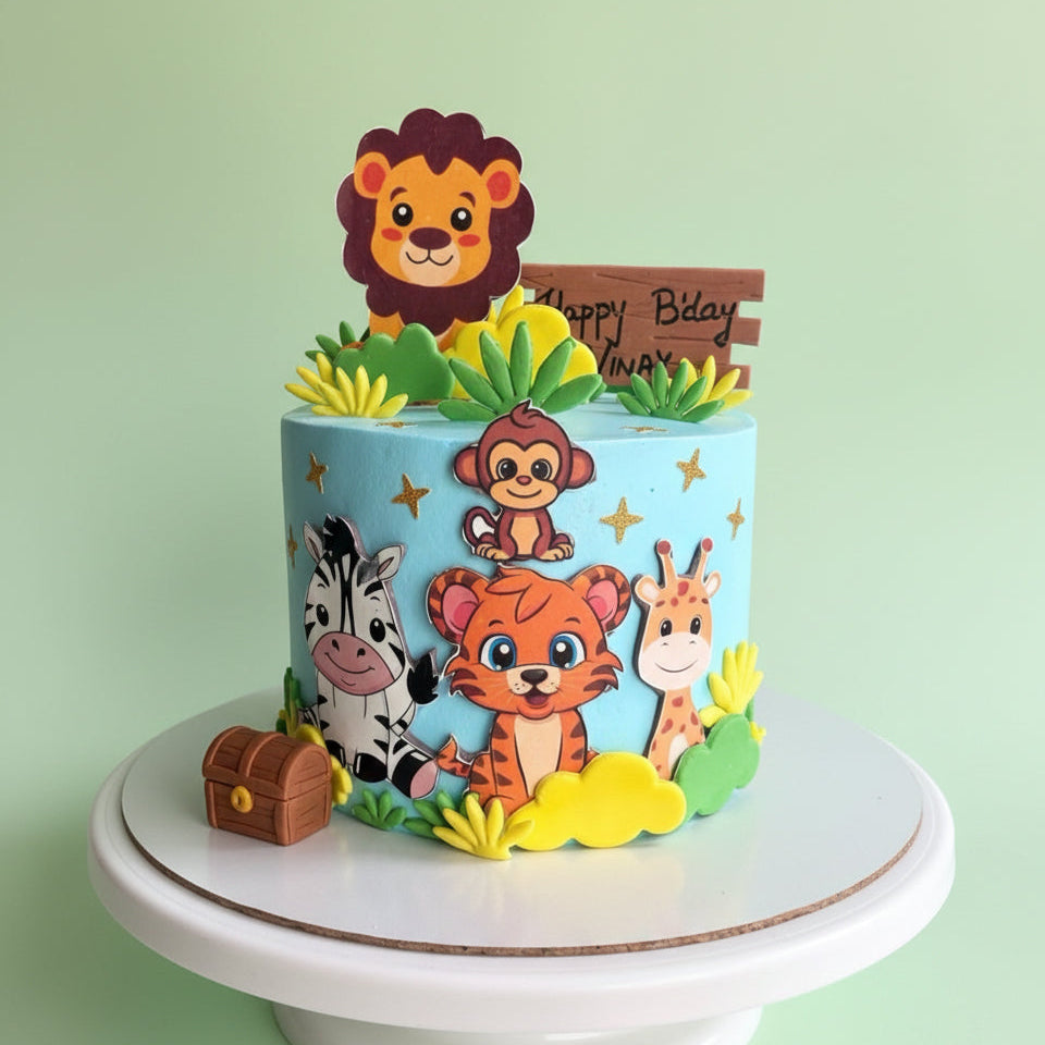 The Playful Savannah Blue Cake
