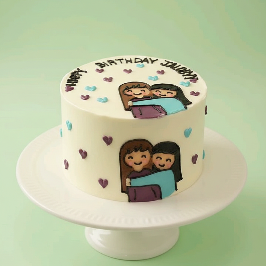 Cute Couple Birthday Bliss Cake