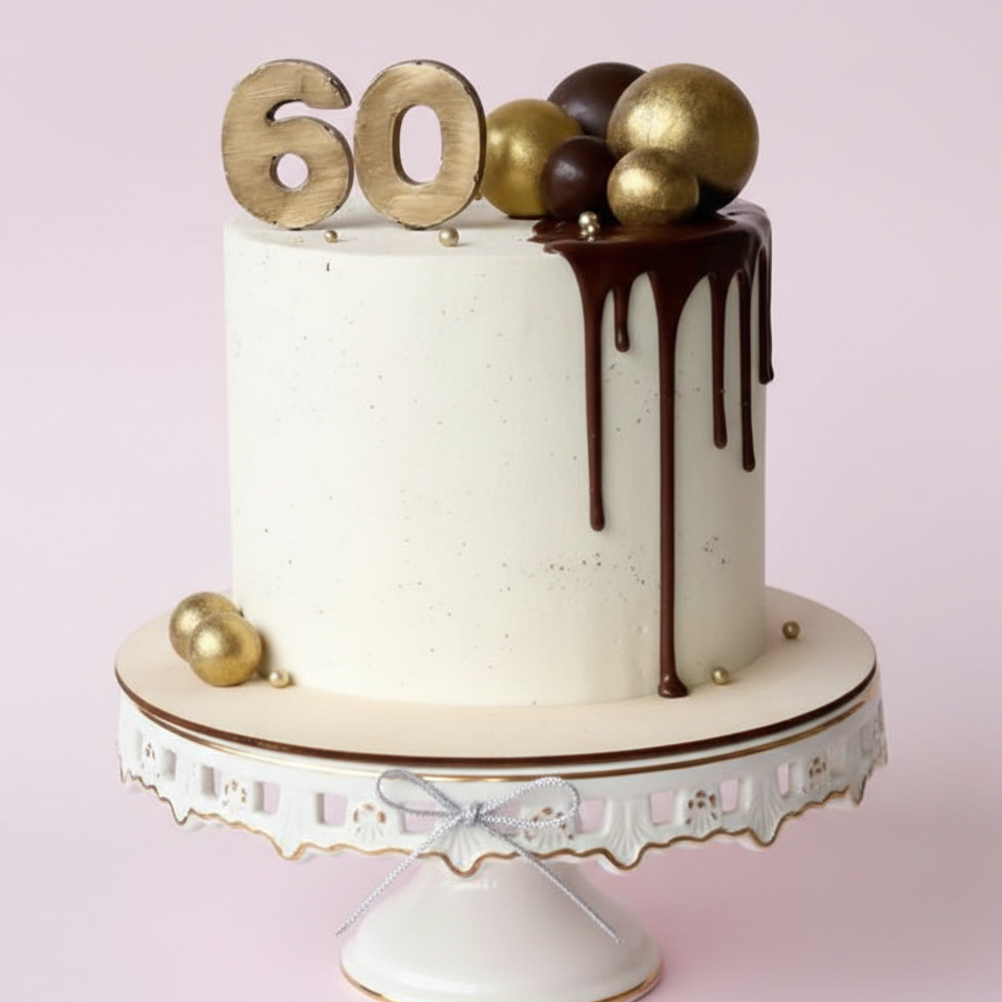 Golden Drip Elegance 60 Cake