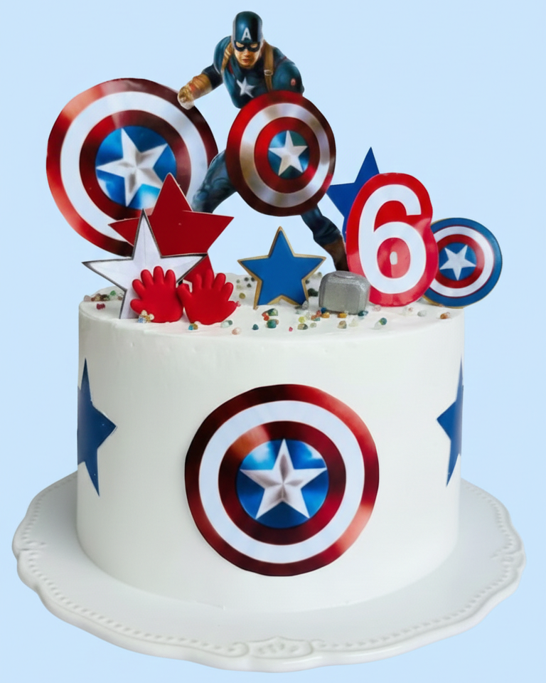 Captain America Star Shield Cake