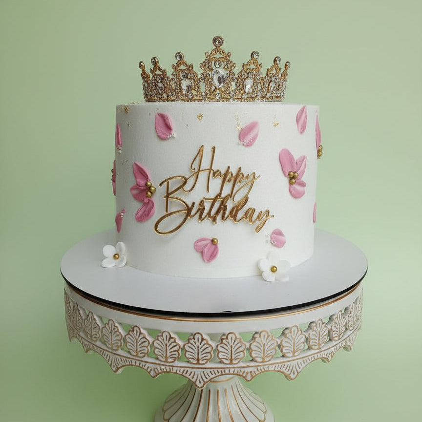 The Gilded Crown & Petals Cake