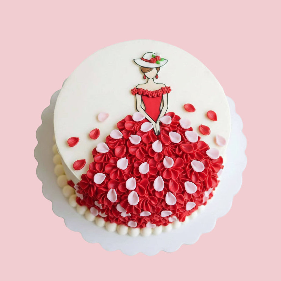 Rose Dress Romance Cake