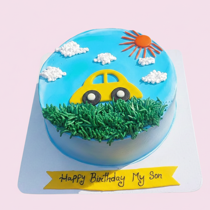 Sunny Road Birthday Cake