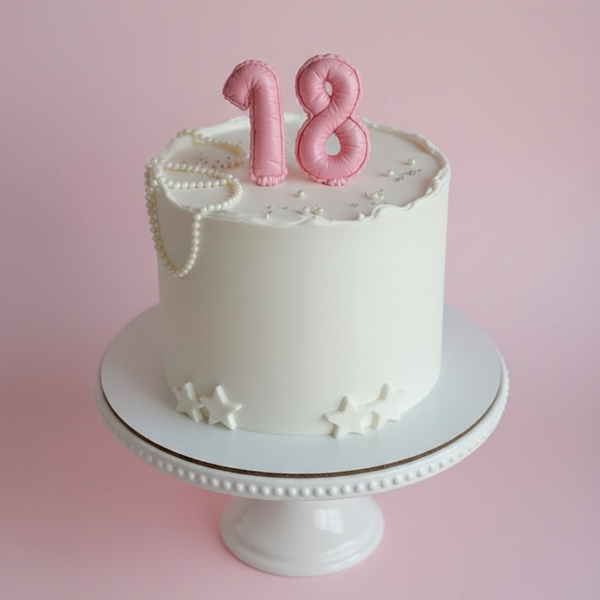 Elegant 18th Pearl Celebration Cake