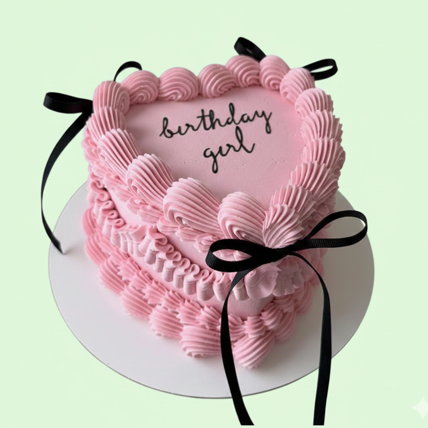 Heartfelt Birthday Girl Cake