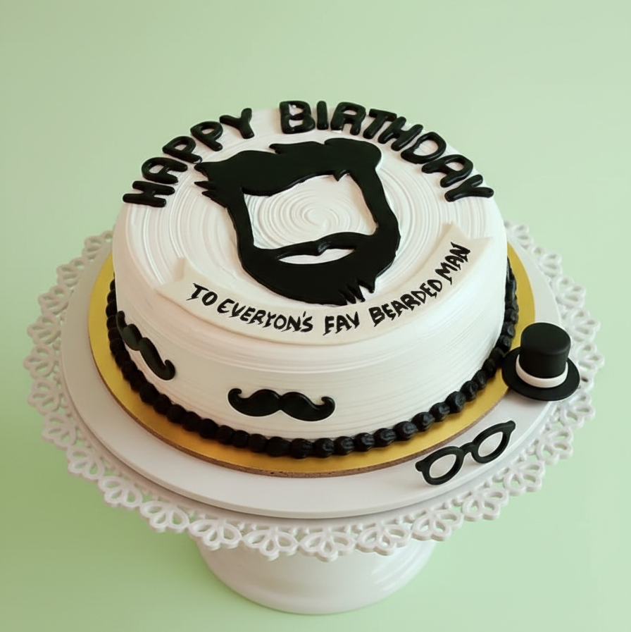 Classic Mustache Birthday Cake
