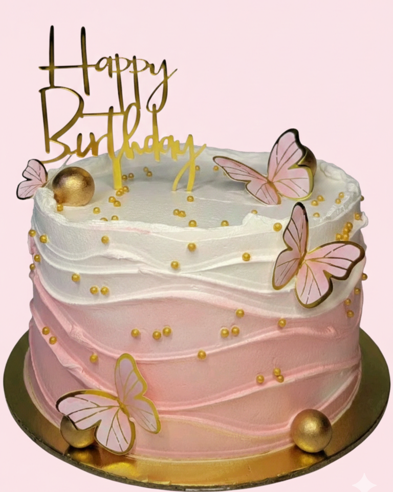 Golden Butterfly Grace Cake