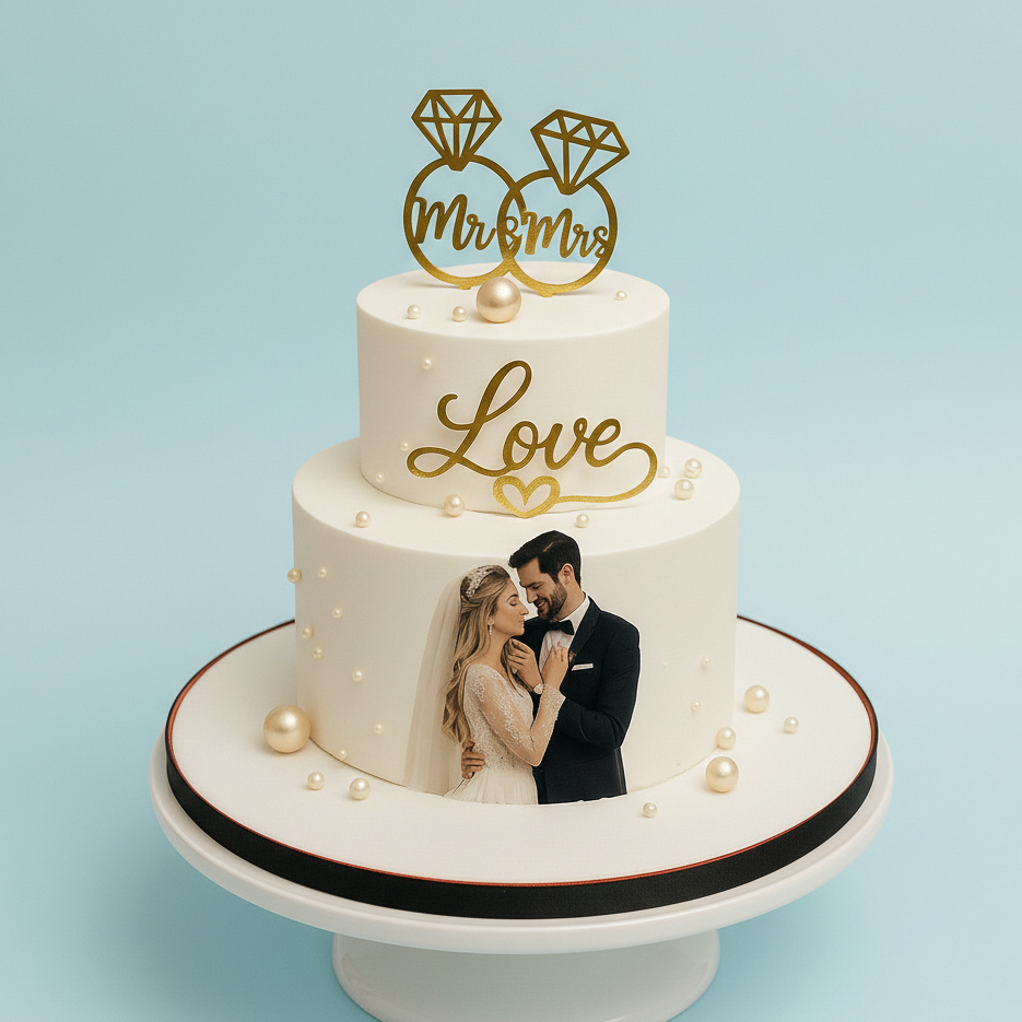 Golden Vows Celebration Cake