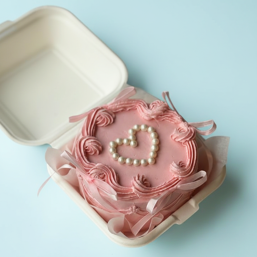 Pearl Rosette Bento Cake