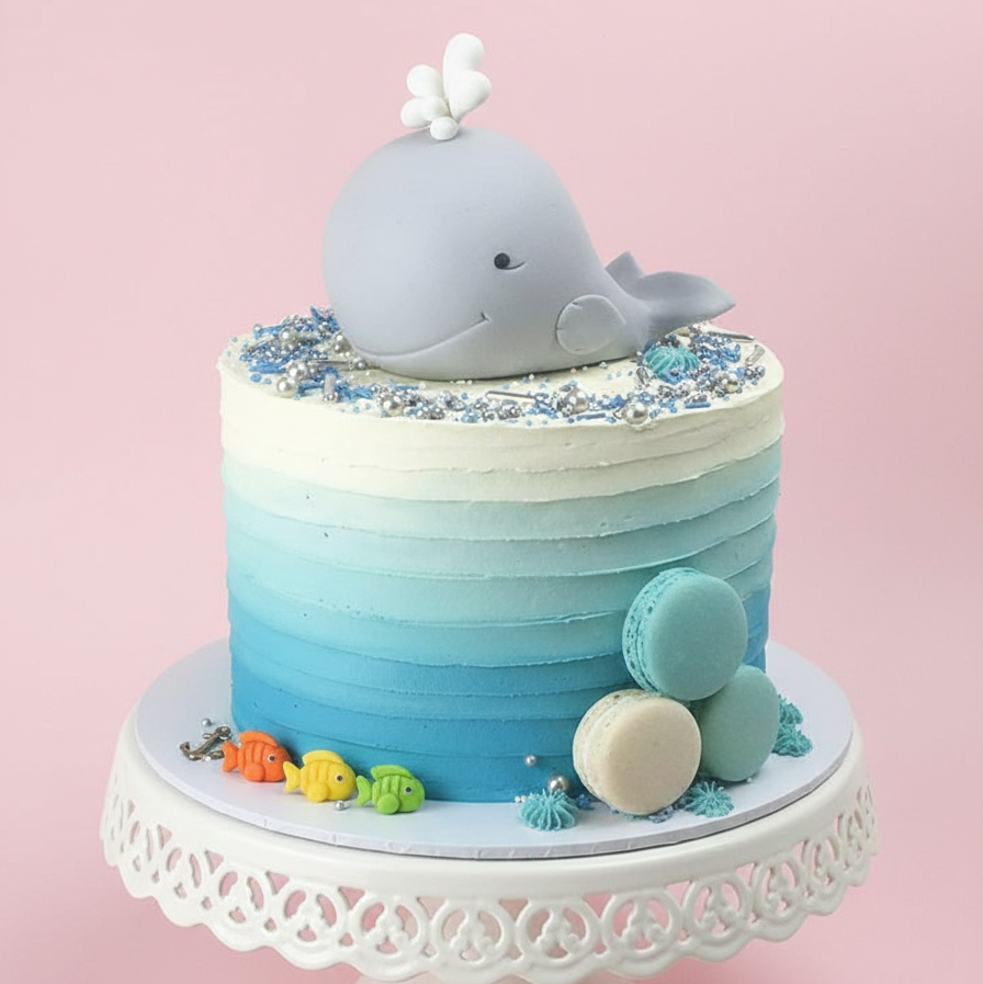 Baby Whale Splash Cake