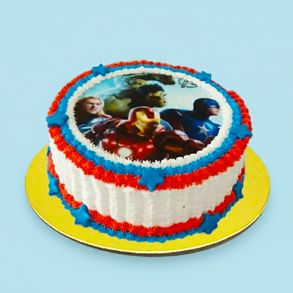 Bold Color Avengers Cake