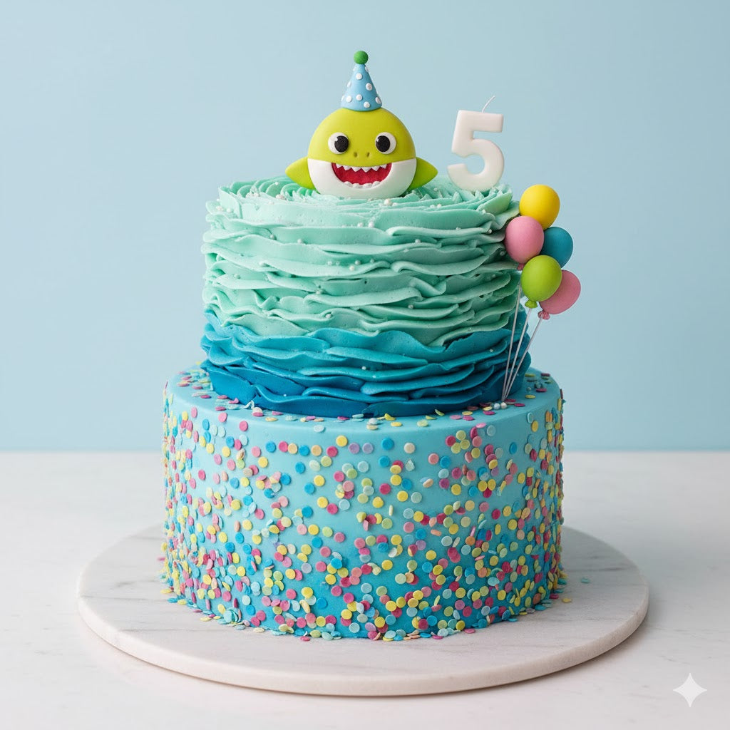 Baby Shark Birthday Bash Cake
