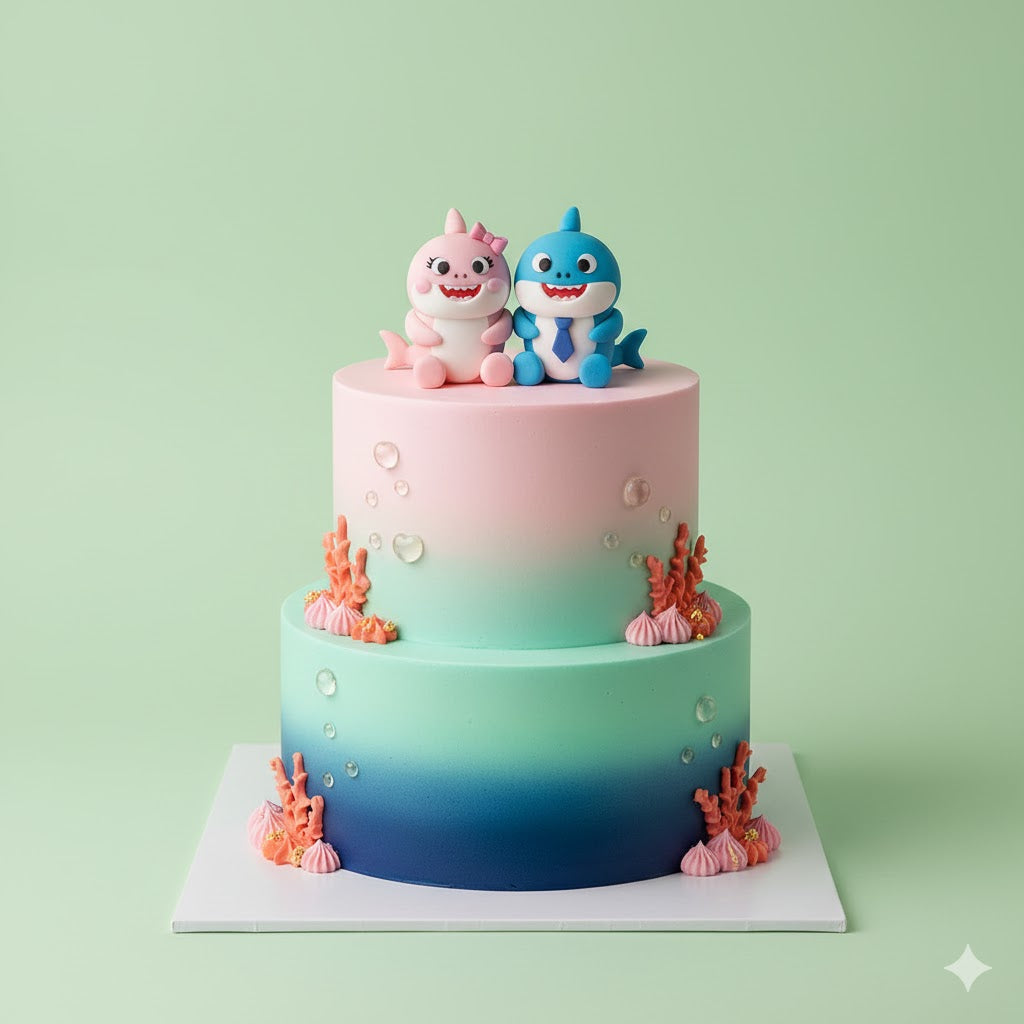 Baby Shark Mommy & Daddy Cake