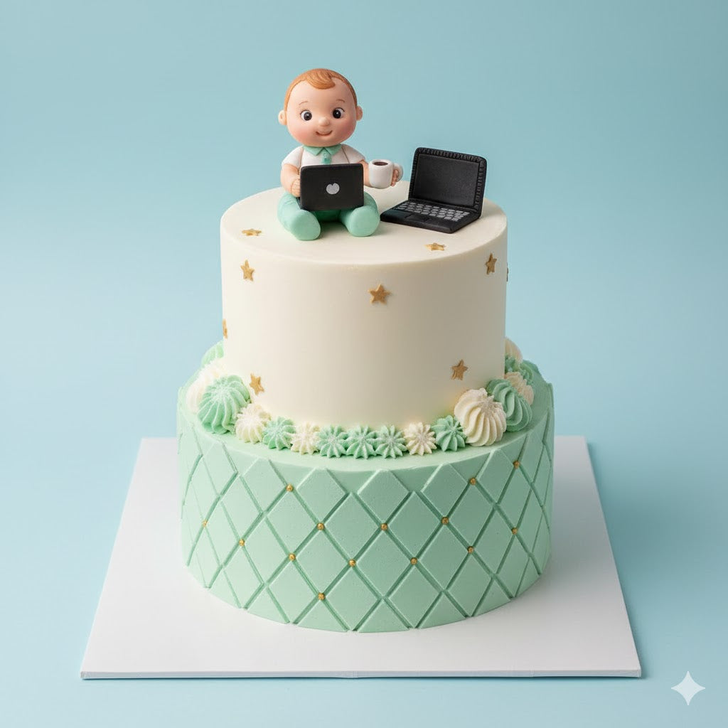 Baby with Laptop Cake