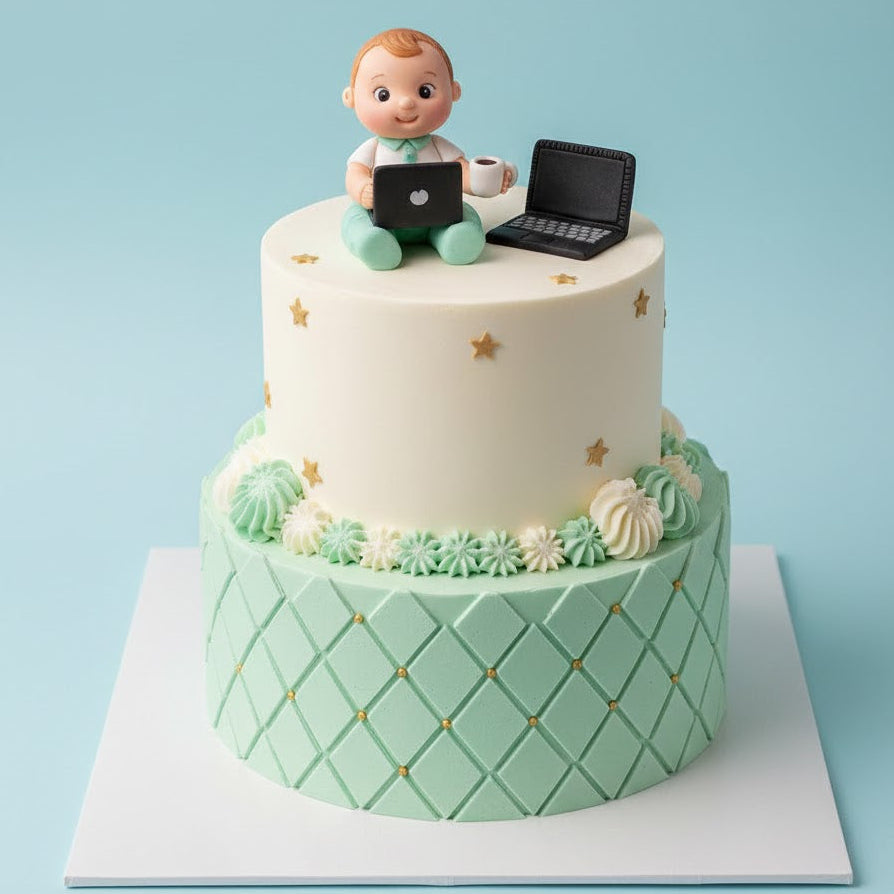 Baby with Laptop Cake