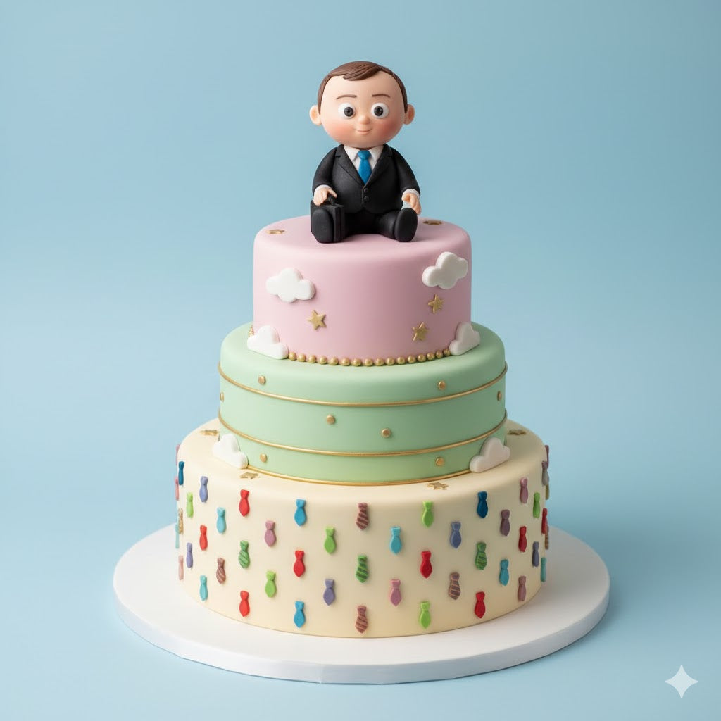 Baby with Tie Cake