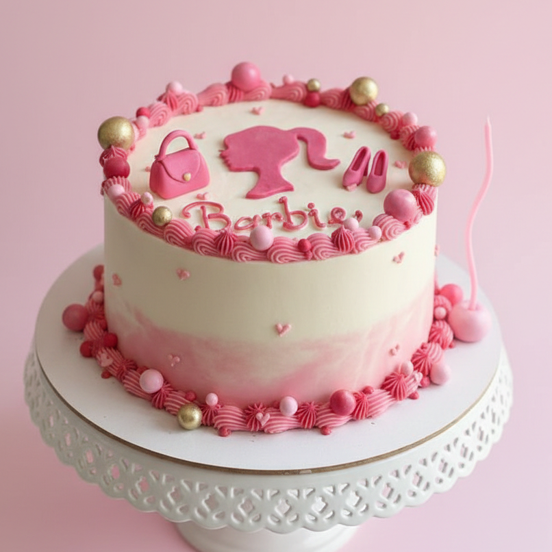 Barbie Heart Blossom Cake