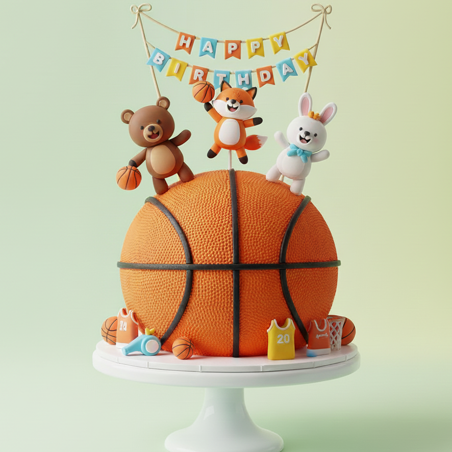 Basketball with Player Top Cake