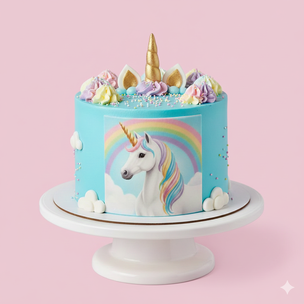 Blue Unicorn Cloud Cake