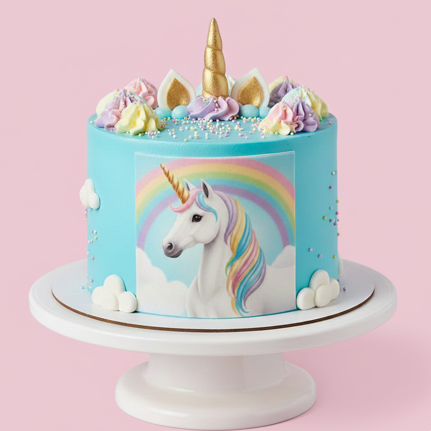 Blue Unicorn Cloud Cake