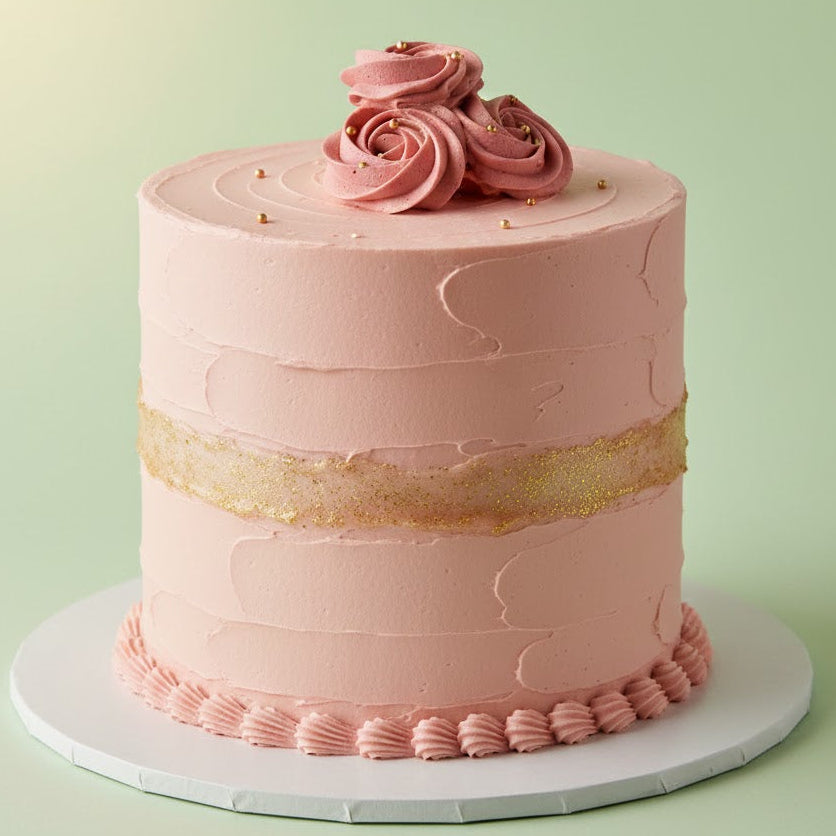 Blush & Glitter Cake