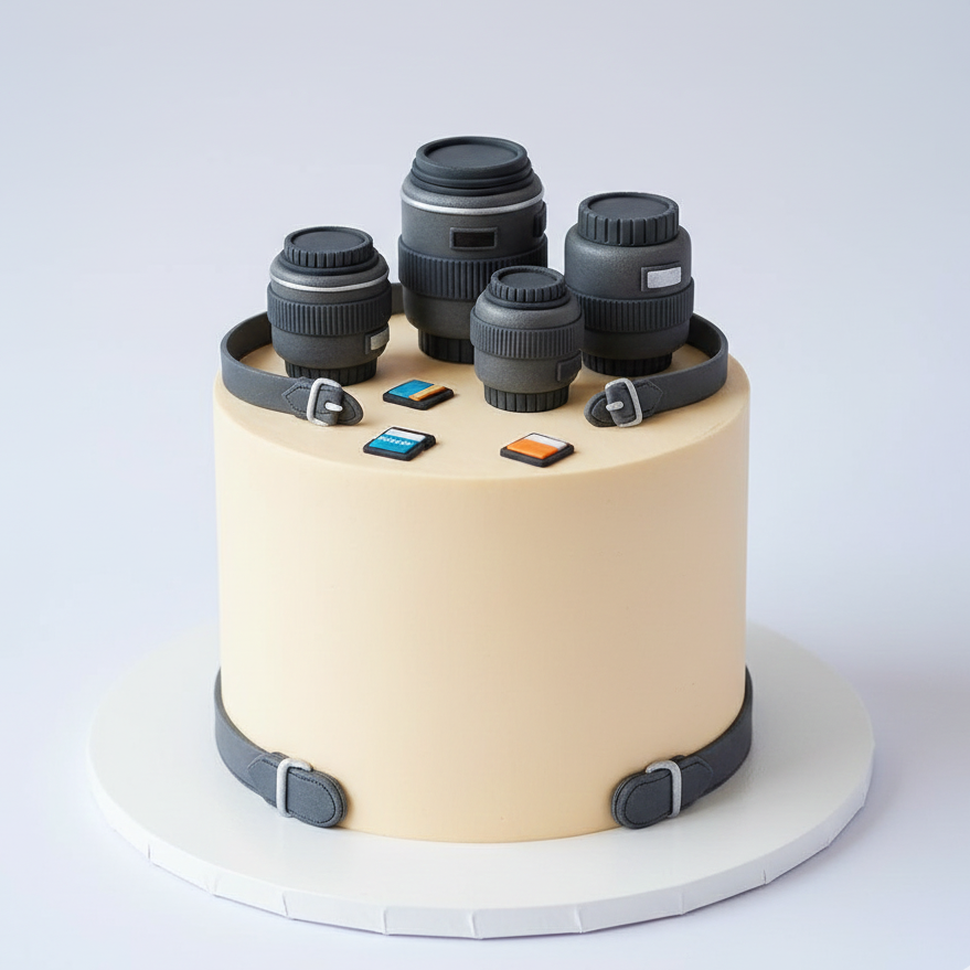 Camera Bag Essentials Cake