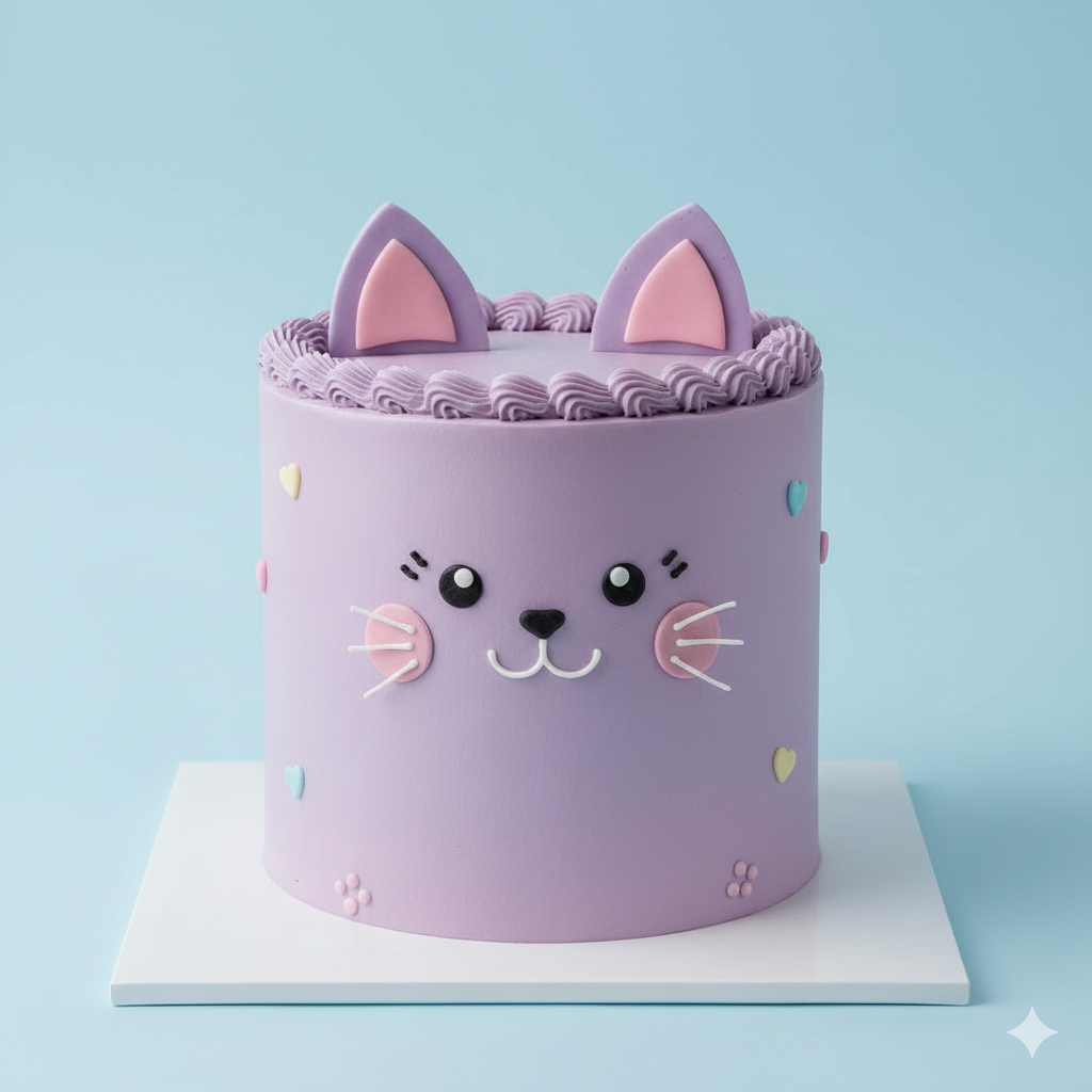 Cat Face Cute Cake