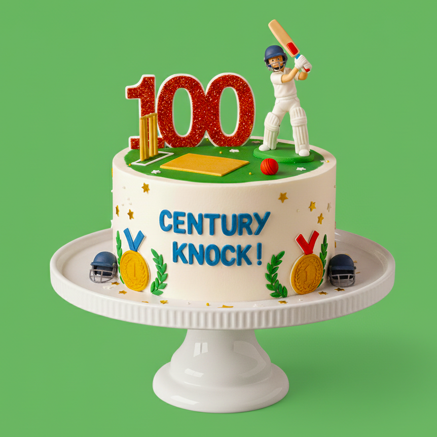 Century Celebration Cricket Cake