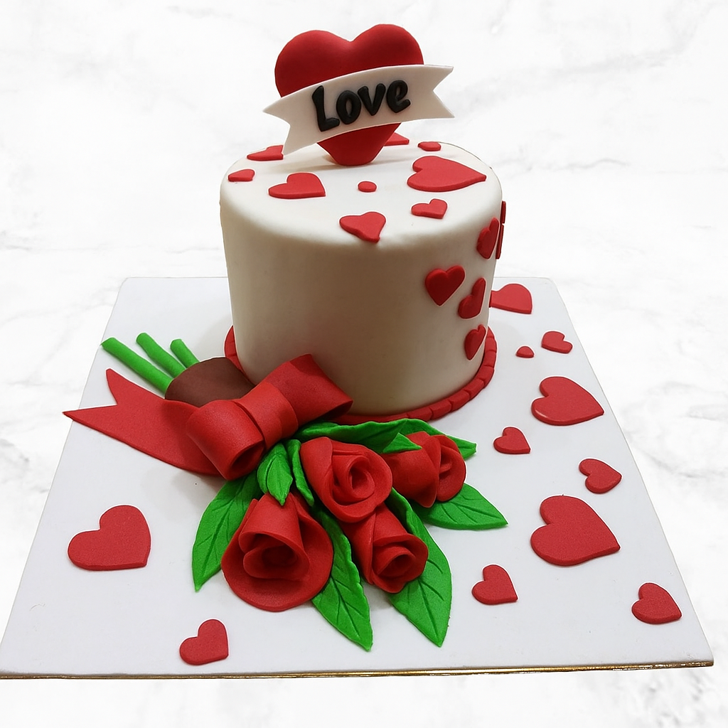 Bouquet with Roses Cake