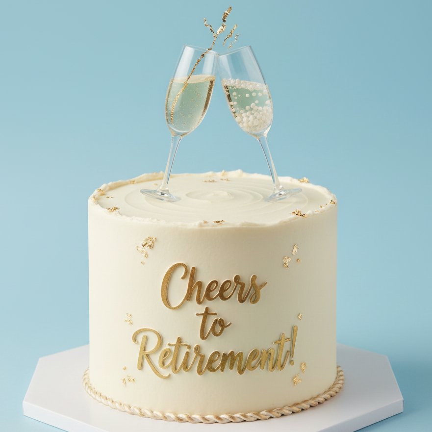 Cheers to Retirement Cake