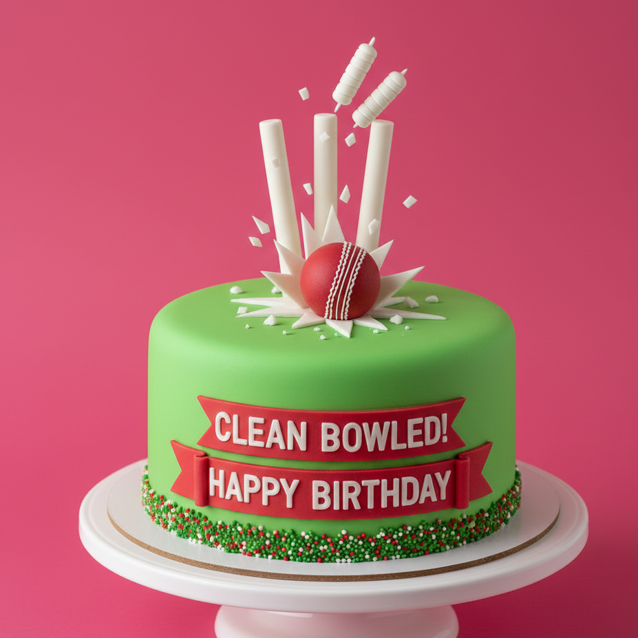 Clean Bowled Cricket Cake
