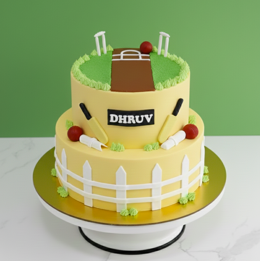 Cricket Equipment Theme Cake