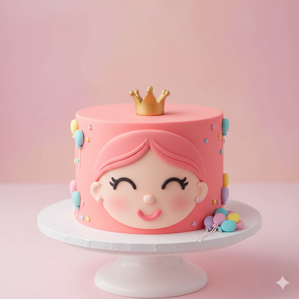 Cute Princess Cartoon Cake