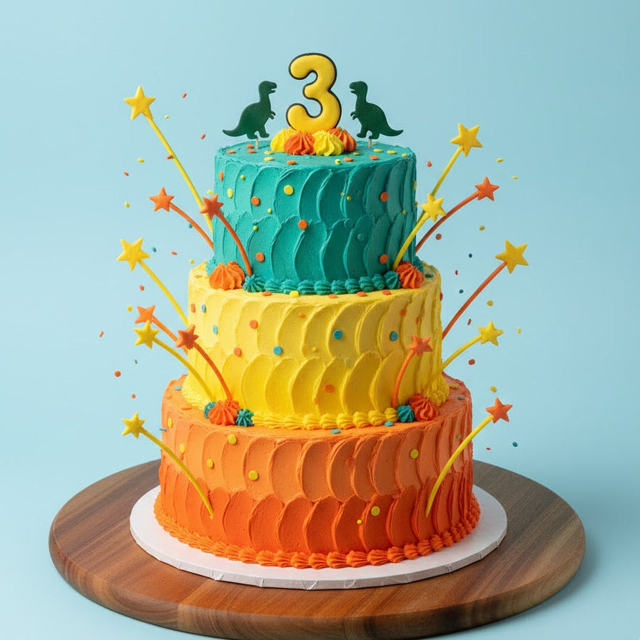 Dino Birthday Blast Cake