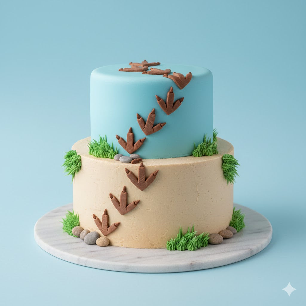 Dino Footprints Cake