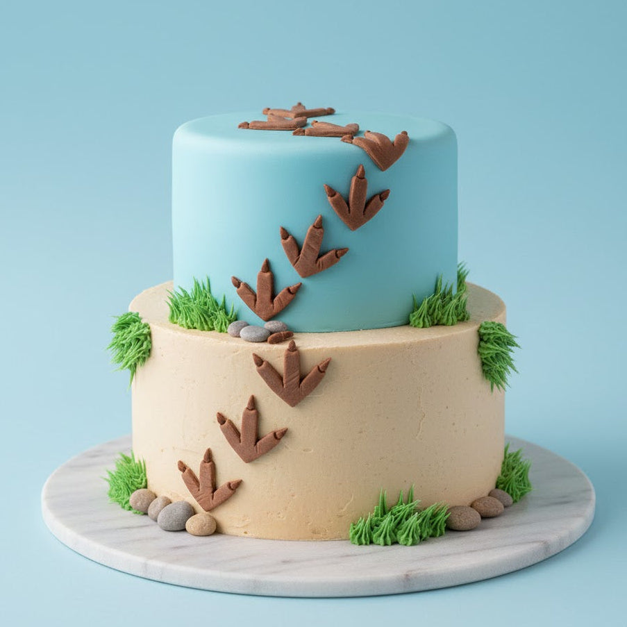 Dino Footprints Cake