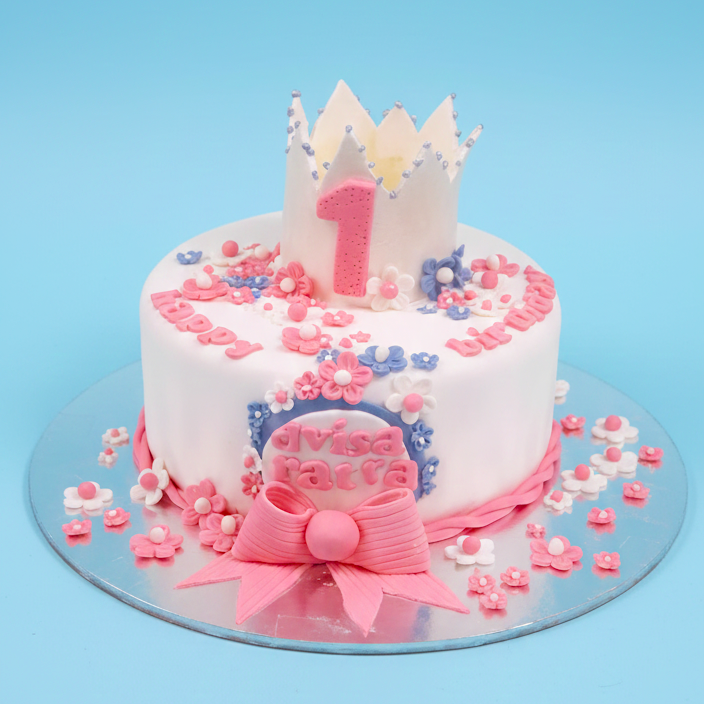 First Birthday Crown Cake