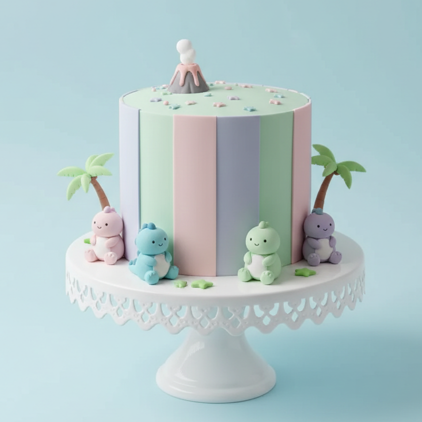 Pastel Dino Cake