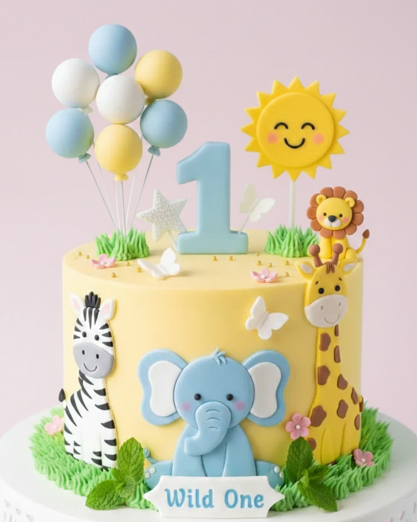 Wild One Safari Cake