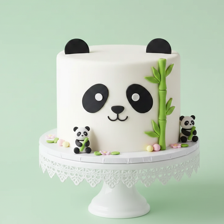 Panda Face Cake