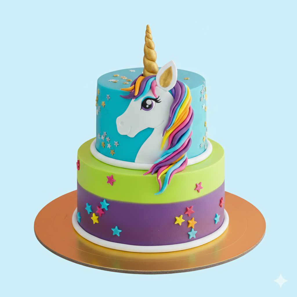 Gold Base Unicorn Cake