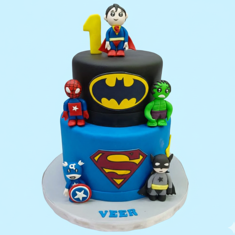 Superheros Crossover Cake