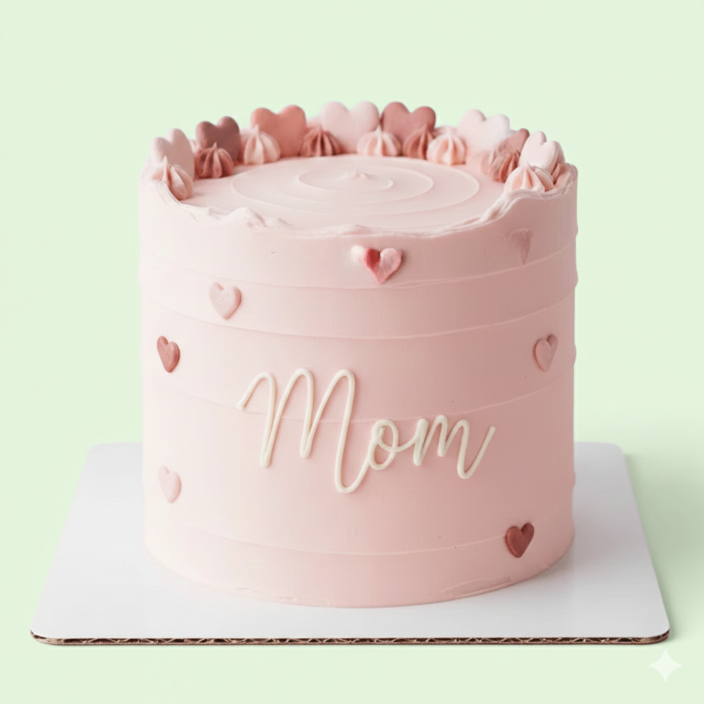 Pink Love Mom Cake